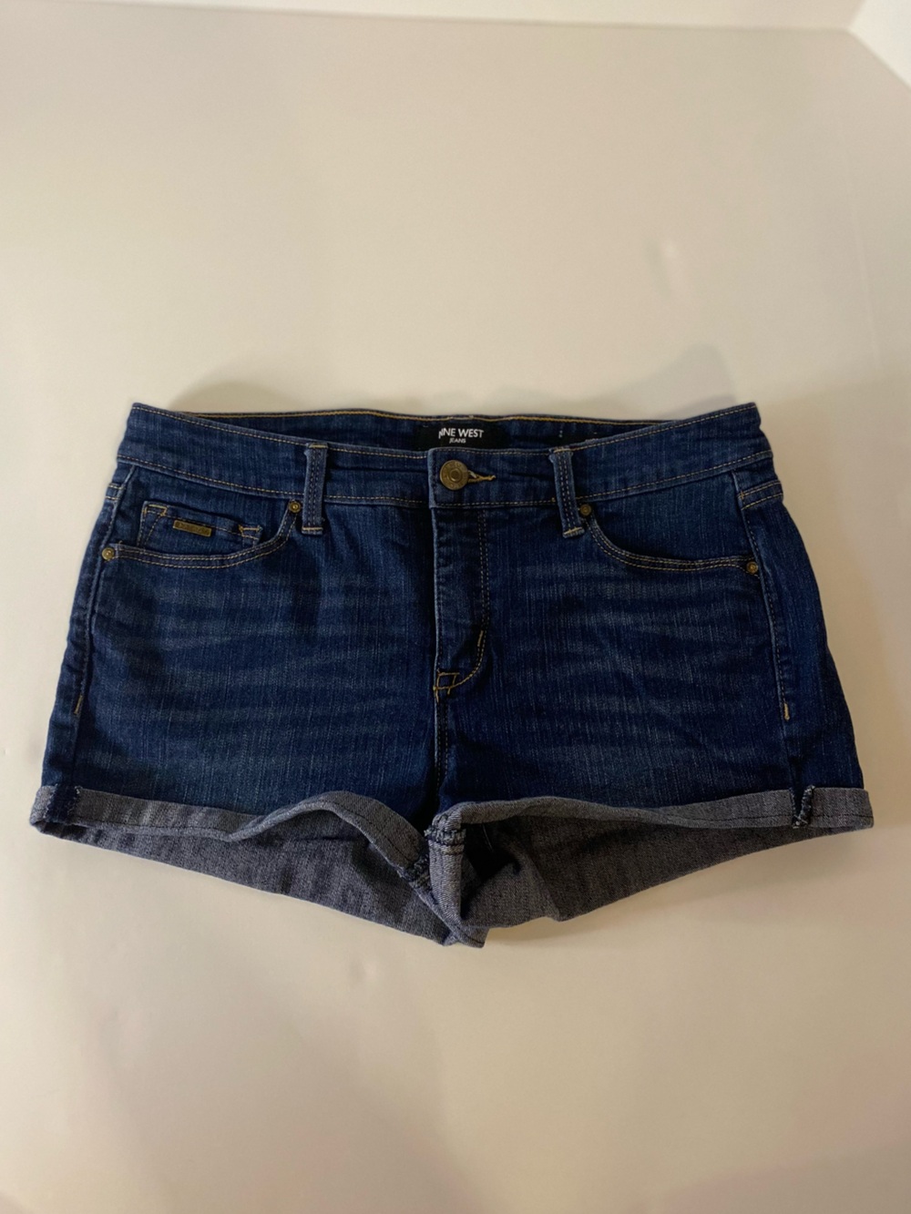 Nine West Dark Blue Denim Cuffed Women’s Shorts